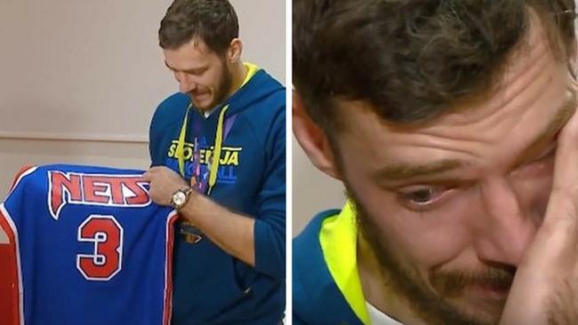 Goran Dragić v solzah ob dresu Dražena Petrovića