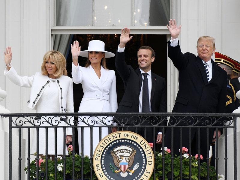 Melania Trump za francoska gosta organizira prvo državniško večerjo