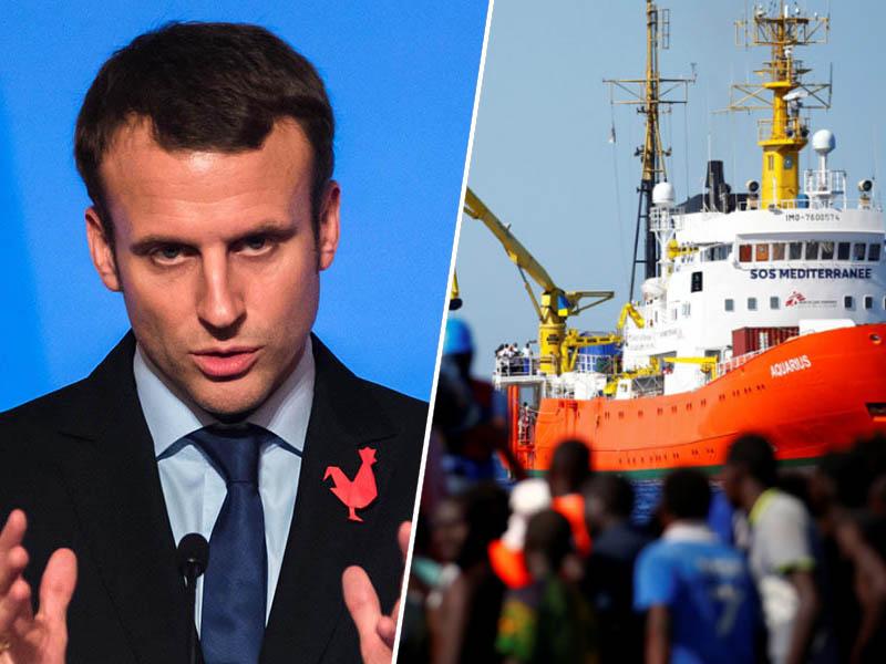 Francoski predsednik Macron kritiziral italijansko zavrnitev migrantske ladje