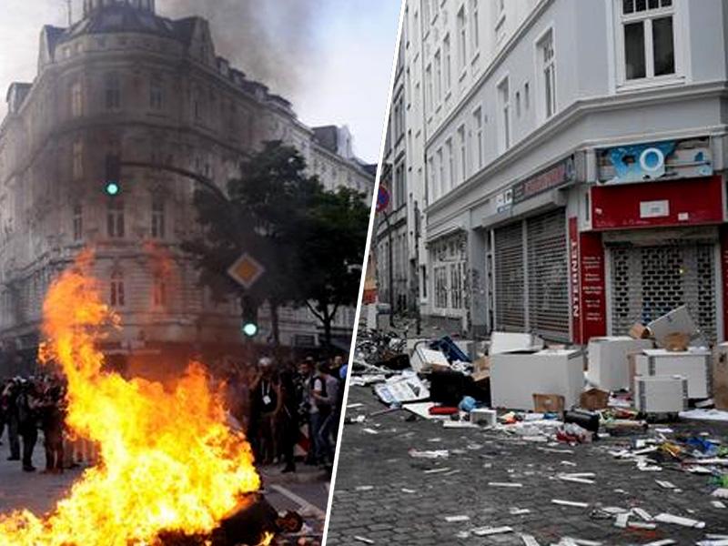 Evropski policisti izvedli racije proti skrajnim levičarjem, ki so divjali po Hamburgu