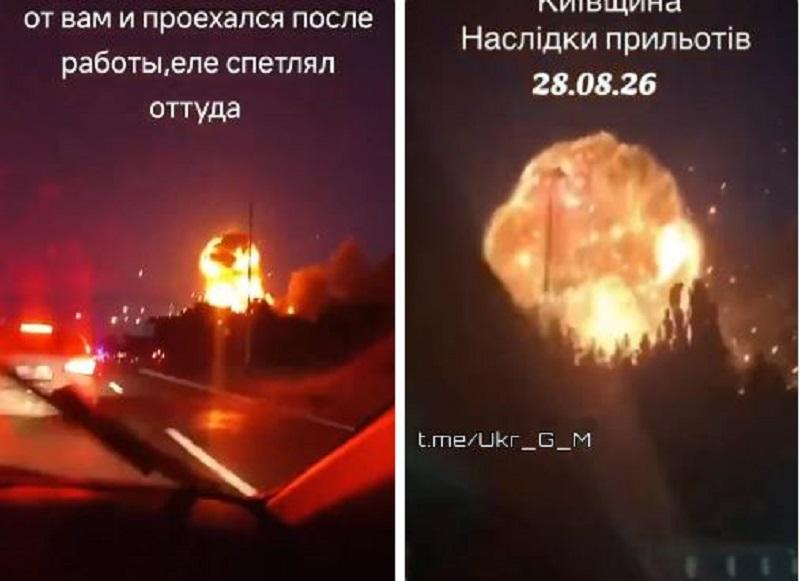 Ognje krogle po »obisku« Geranov-4: Ogromni eksploziji uničili »skladišče raket« v blizu Kijeva