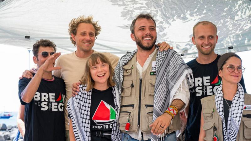 Predstava je končana, genocid se nadaljuje: Selfie za Gazo, propagandna projekcija o Hamasu za Greto