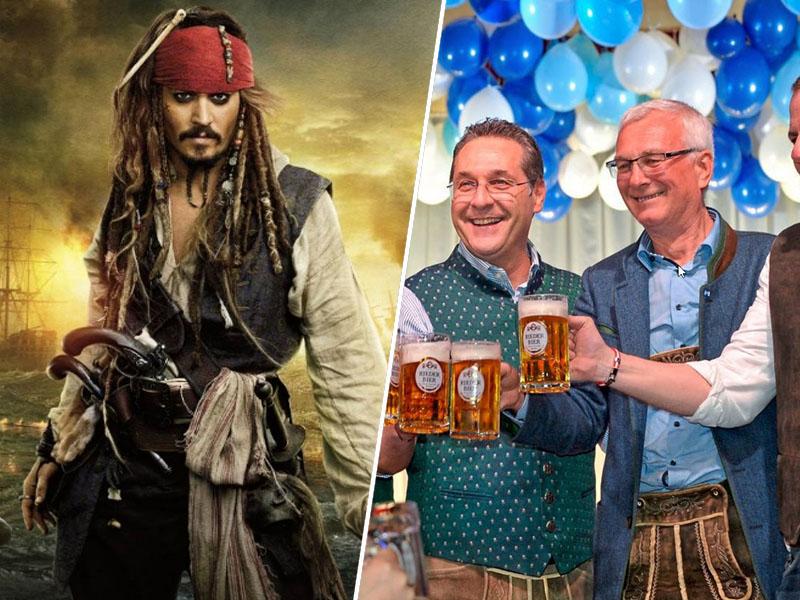 Zakaj Strache trdi, da »vse v EU spominja na film 'Pirati s Karibov'«
