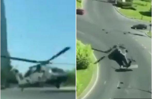 Kaos v Bukarešti: Ameriški vojaški helikopter strmoglavil na cesto, podrl dva semaforja in povzročil preplah