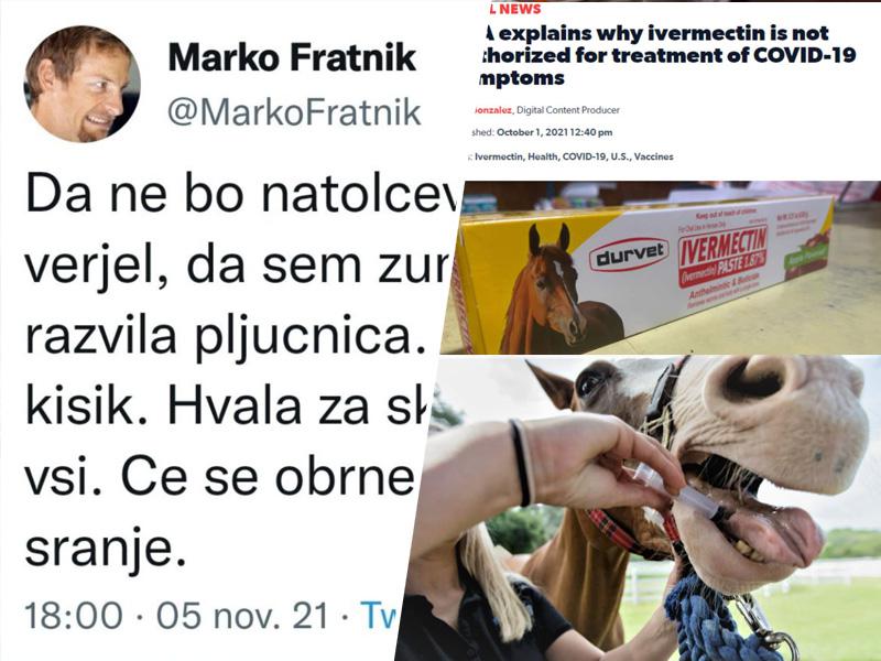 Covid-19 in samozdravljenje necepljenih: Desnosučni Marko Fratnik od ivermektina do kisika