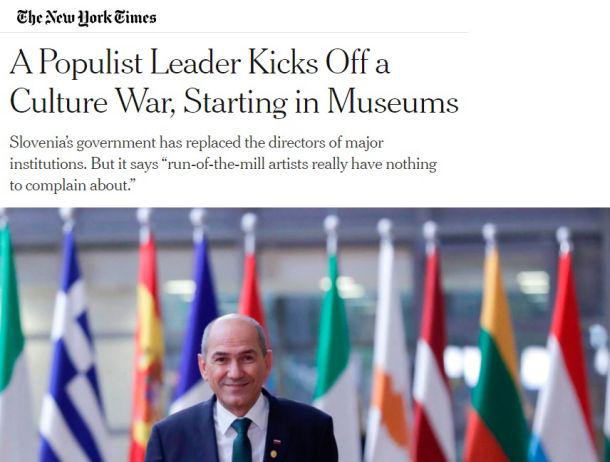 New York Times piše o »populistu in lažnivcu« Janši, ki je v Sloveniji z napadom na muzeje »sprožil kulturno vojno«