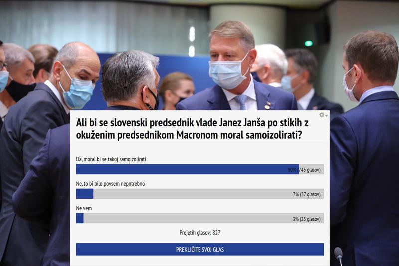 Je Janša kužen? V njegovem kabinetu molčijo, toda jedel je skupaj z okuženima Macronom in Matovičem!