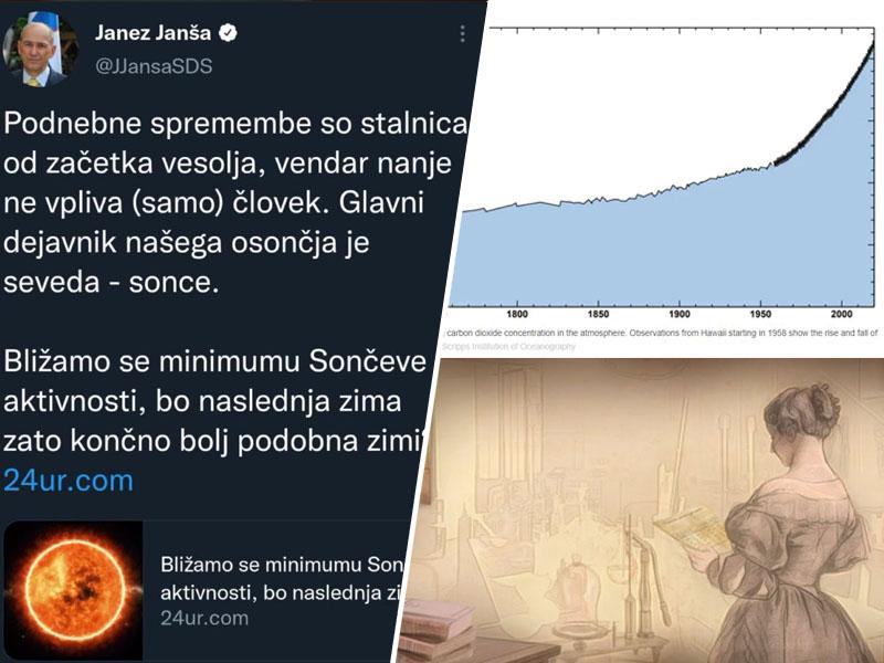 Zanikovalec znanosti: Ves svet o toplogrednih plinih, Janša pa tvita o Soncu kot »glavnem dejavniku« podnebnih sprememb