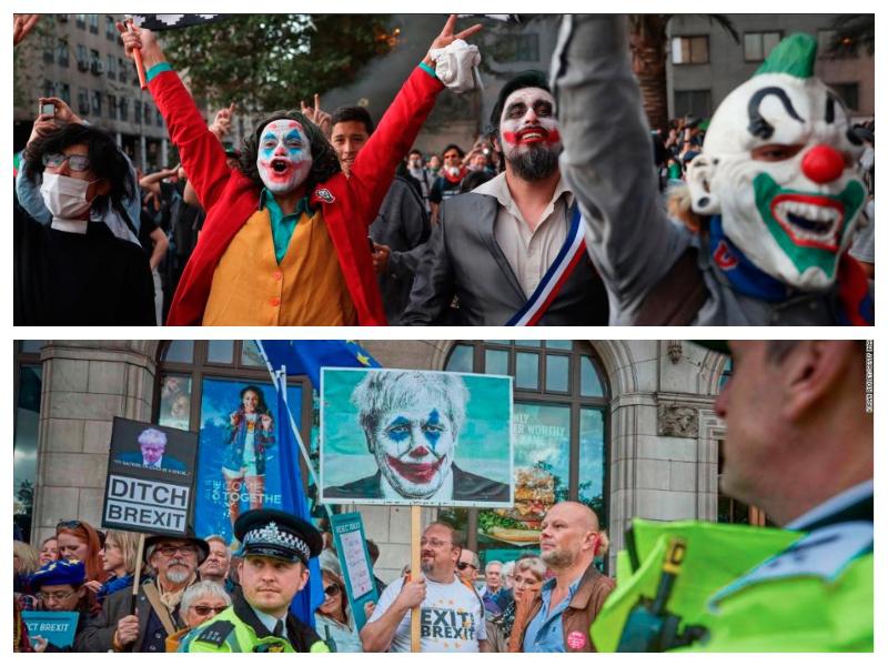 Osupljivo: na protestih po vsem svetu izstopa en lik - Joker
