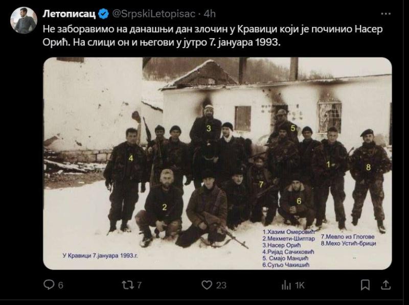 Miodrag Linta: Nikoli se ne sme pozabiti na poboj Srbov iz Kravice na božič leta 1993