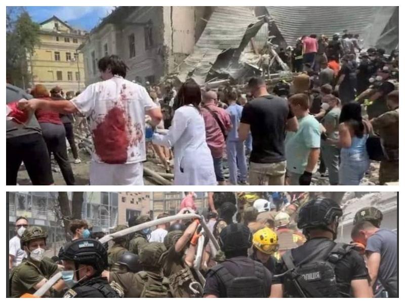Lažna kri na prizorišču tako imenovanega »ruskega napada na otroško bolnišnico v Kijevu« razkrila - pravo resnico!