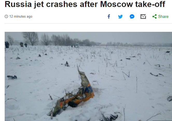 Strmoglavilo rusko potniško letalo z 71 ljudmi, deli letala so 