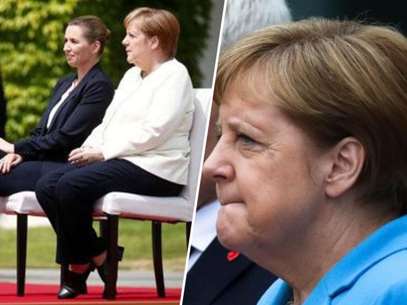 Kršitev protokola: po treh epizodah tresavice Angela Merkel dansko predsednico vlade pričakala kar na stolu