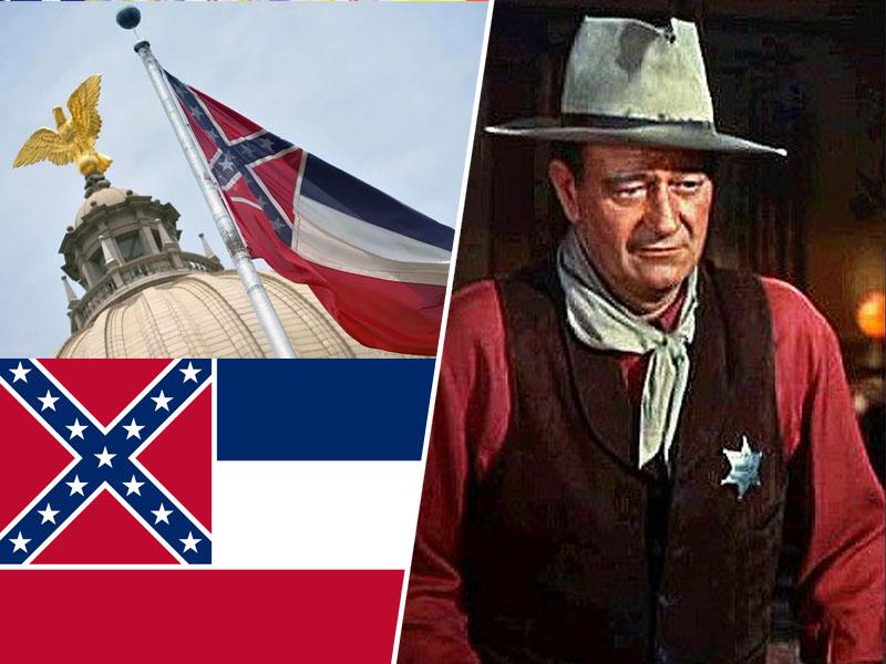 Ameriški spopad s preteklostjo: Grb konfederacije odhaja v zgodovino, sporen celo igralec John Wayne