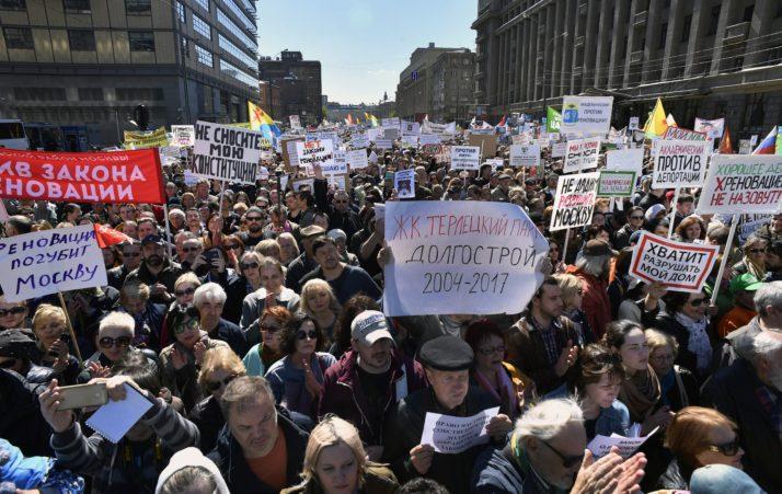Več tisoč Moskovčanov protestiralo proti rušenju blokov
