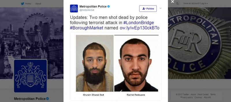 Britanska policija razkrila identiteti dveh napadalcev, priprti že na prostosti