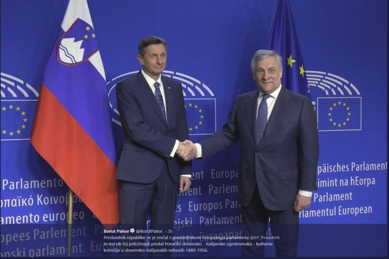 Pahor neiskrenemu Tajaniju izročil staro poročilo, pozabil pa na vojno odškodnino in ukradene umetnine