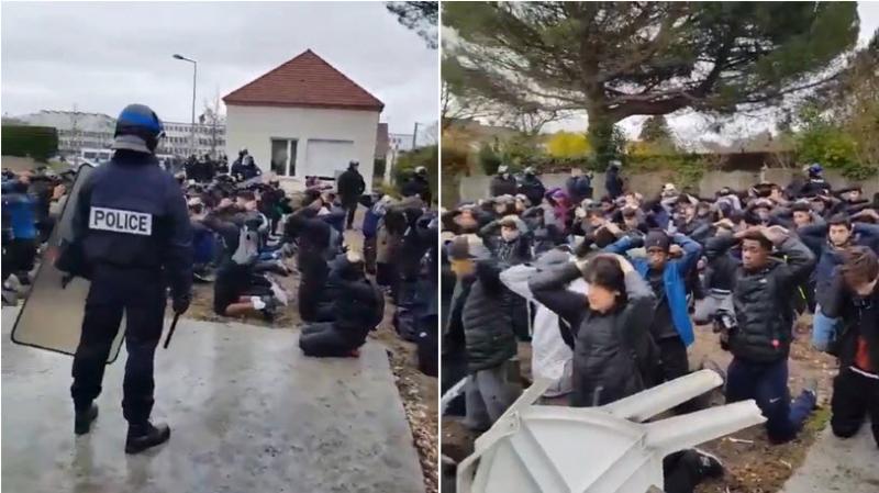 Šok za francoskega šolskega ministra: dijaki klečijo na tleh, obkoljeni s policisti, 