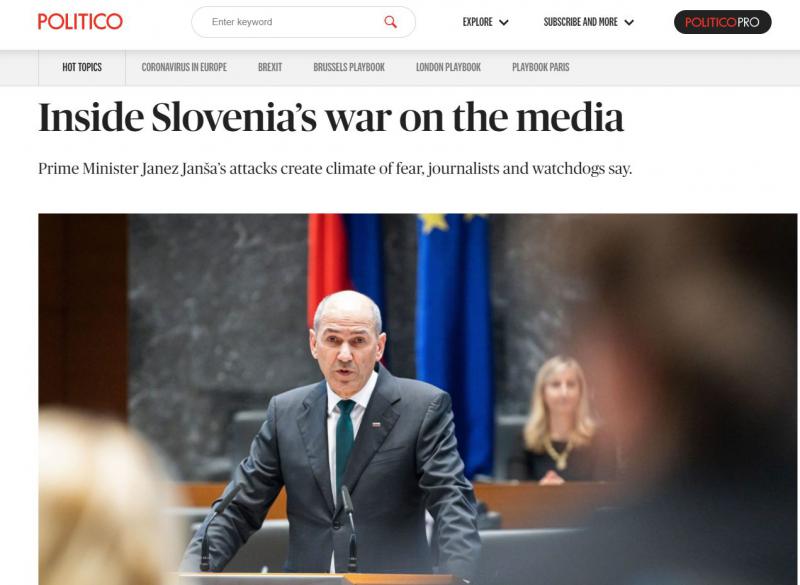 Evropska komisija »popolnoma jasno« obsoja napad Janeza Janše na novinarko Politica in slovenske novinarje