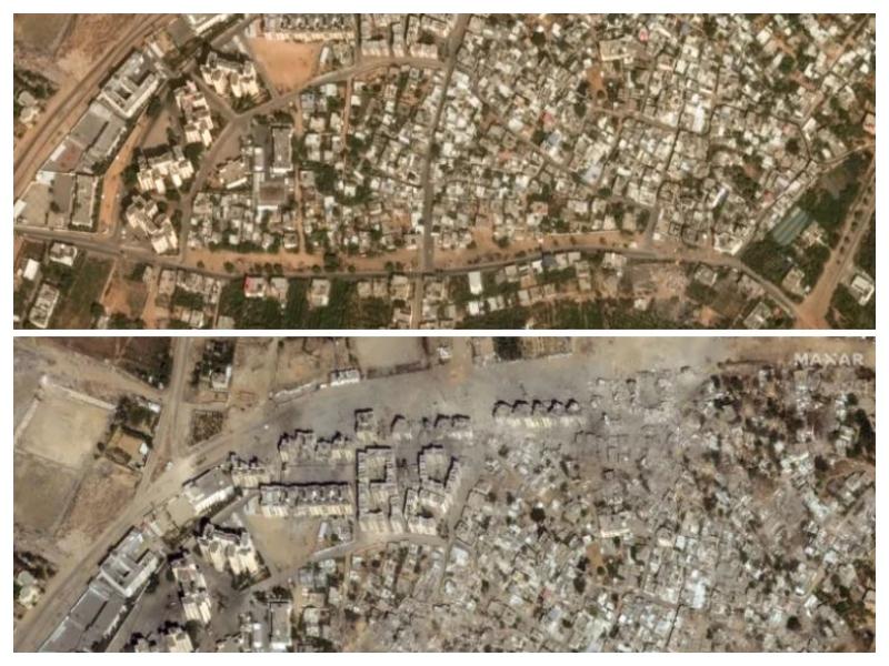 Prej in pozneje: Slike kažejo razmere uničenja v Gazi, kako dolgo bo Slovenija še podpirala izraelski genocid?