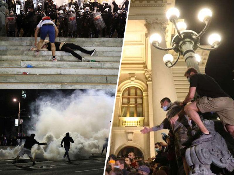V Srbiji zaostritev ukrepov izzvala nasilne proteste, oblast dobila prvi račun za politično zlorabo epidemije