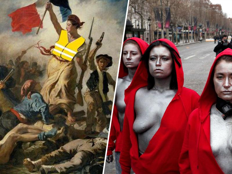 »Macron odstopi!« Rumenim telovnikom v Franciji so se sedaj pridružile še razpete rdeče srajce