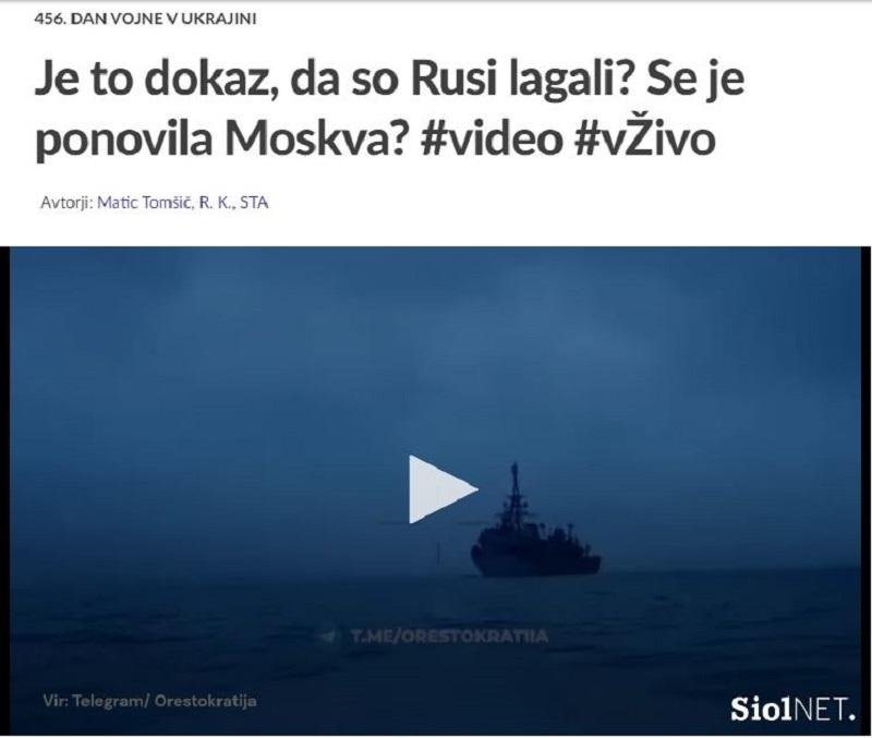 Kdo nam laže? Ukrajinske dezinformacije razkrinkane, ruska vojaška ladja nepoškodovana vplula v Sevastopol!