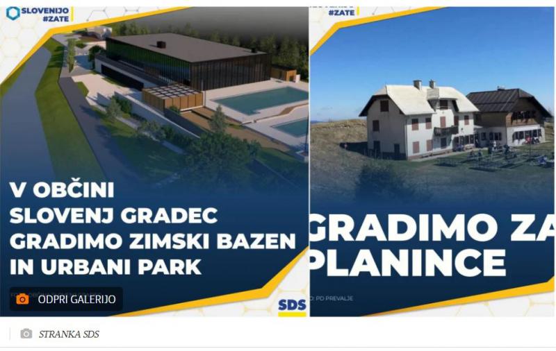 SDS zavaja in se kiti z državnim, evropskim in občinskim perjem, toda sporni oglasi ostajajo