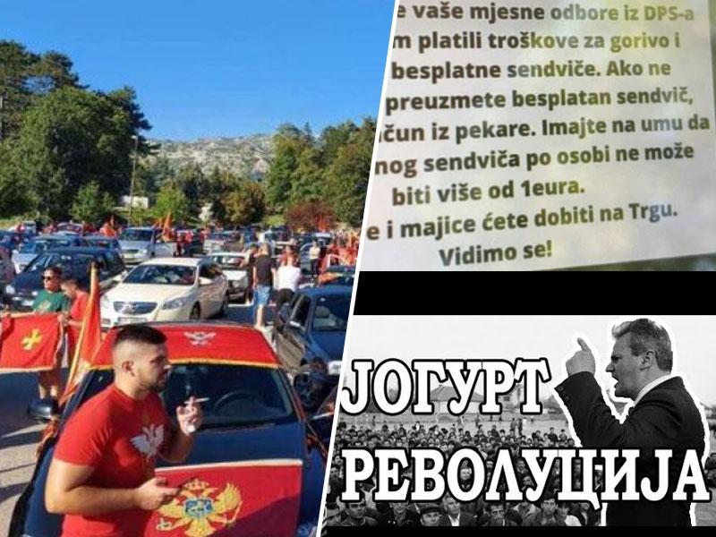 Đukanović po poti Miloševića: Jogurta ni več, ostali pa so mitingi, sendviči in bencin za mitingaše