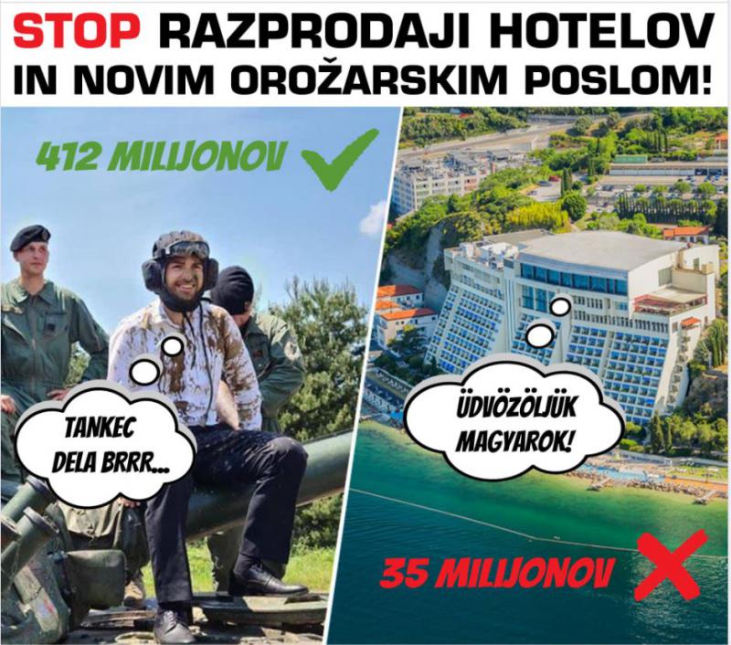 Protestniki proti prodaji slovenskih turističnih biserov in zapravljanju denarja za predrage oklepnike