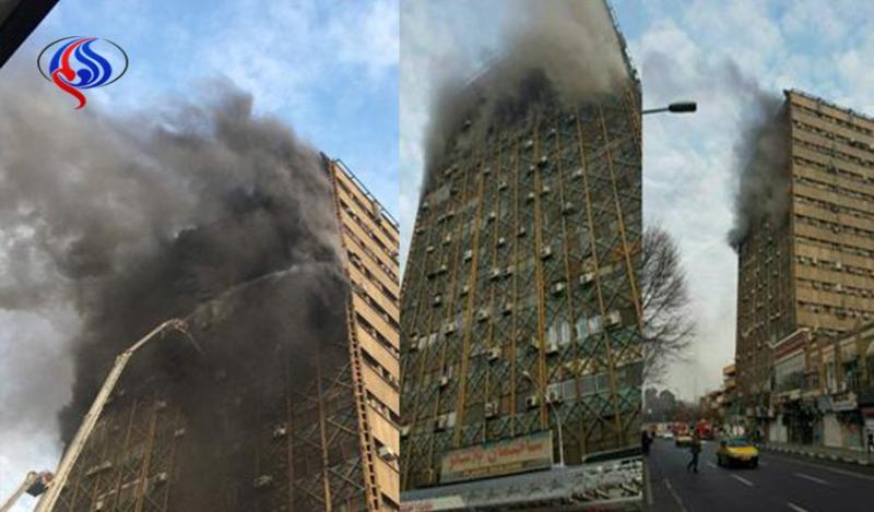 V Teheranu se je zaradi požara zrušila najvišja stavba, ujetih več gasilcev