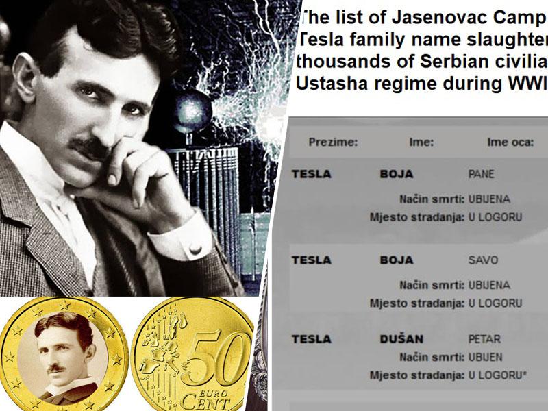 Zavržno kitenje s tujim perjem: Pobili so 91 Tesel, preganjali Srbe, na evrski kovanec pa bi radi dali Srba Nikolo Teslo