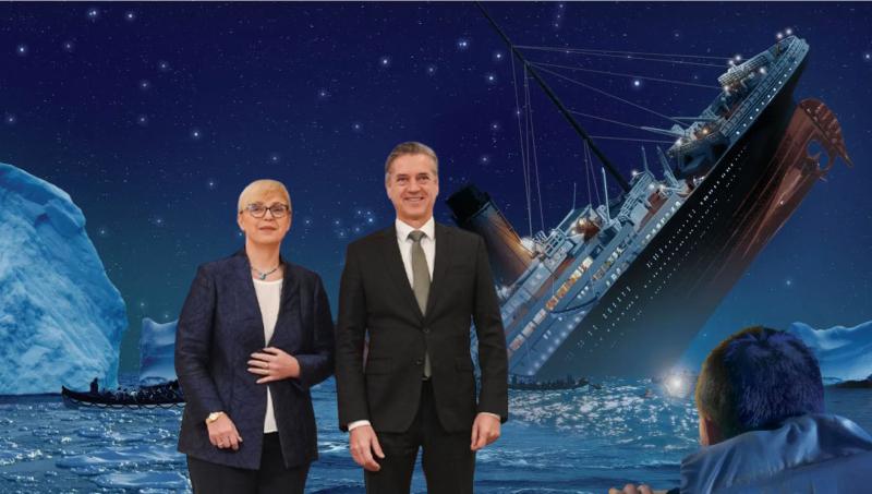 Slovenski predsednik vlade in predsednica države se prepirata - o razmestitivi stolov na slovenskem Titaniku
