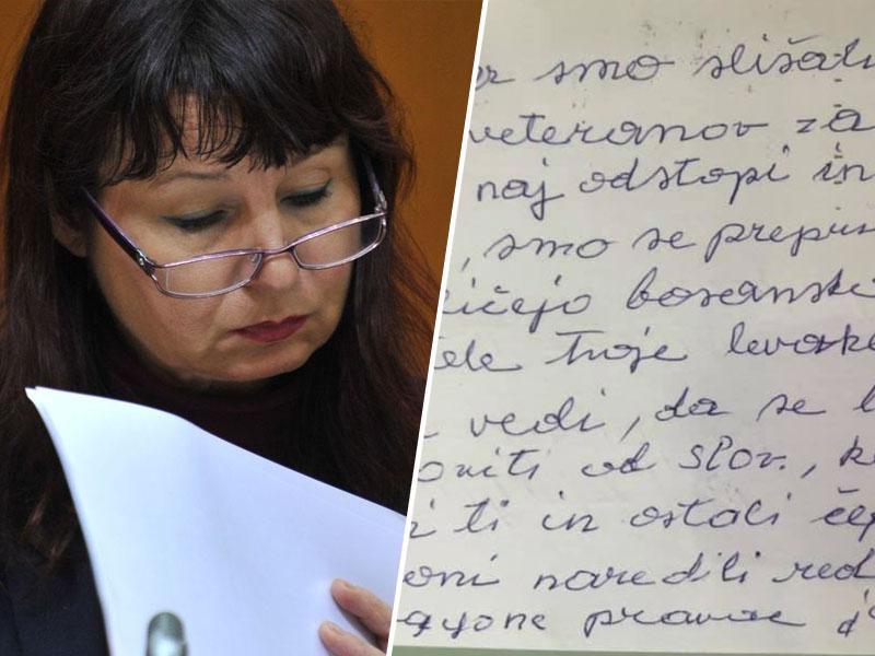 Bojazljivi »veterani« grozijo Violeti Tomić z dopisnicami, obljubljajo ji deportacijo na jug ali v Venezuelo