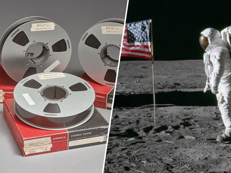 Trakove z video posnetki prvih korakov človeka na Luni, kupljene za 217, prodali za 1,82 milijona dolarjev