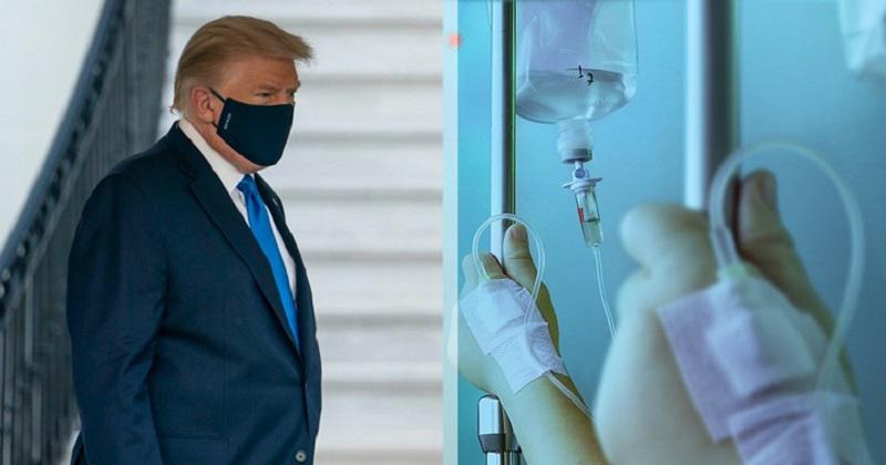 Donald Trump kot poskusni kunec: prejel je eksperimentalno zdravilo iz »koktajla antiteles«, težko diha in je omotičen