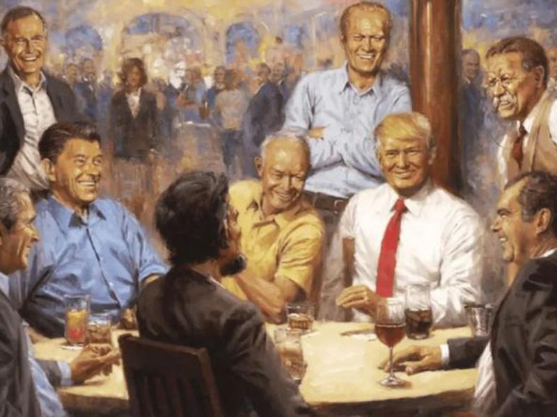 Donald Trump ima v Ovalni pisarni sliko, zaradi katere se mu vsi smejijo