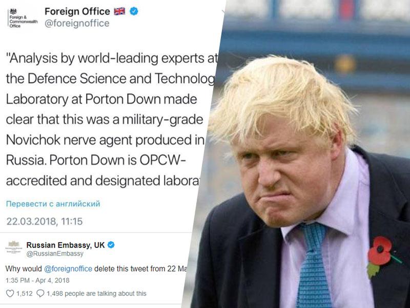 Britansko zunanje ministrstvo izbrisalo lasten tvit z obtožbami na račun Rusije