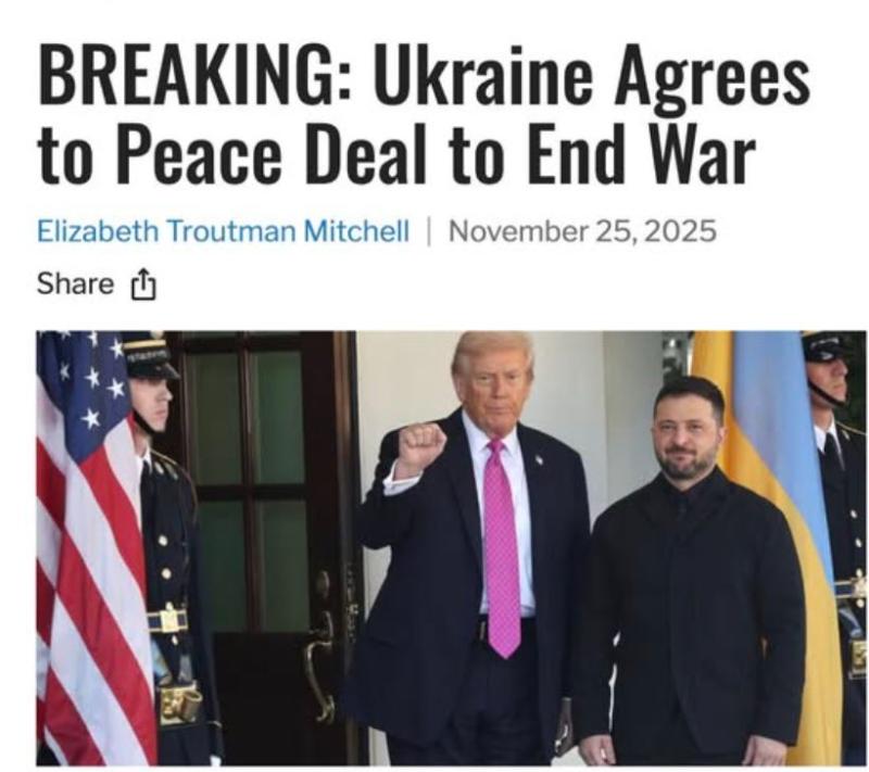 Mediji lažejo, da je »Zelenski pristal na Trumpov načrt«, da bi lahko Rusijo prikazali kot »blokaderko«