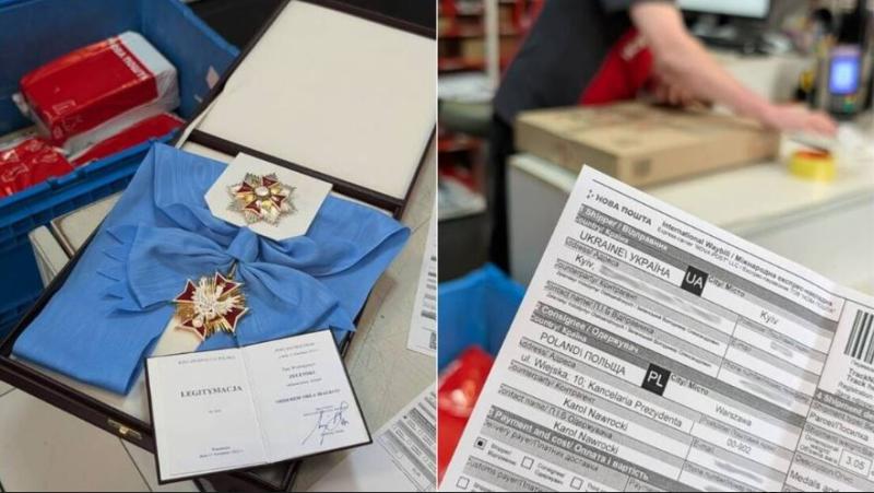 Zelenski po pošti poslal medaljo, ki mu jo je odvzela Poljska (FOTO)