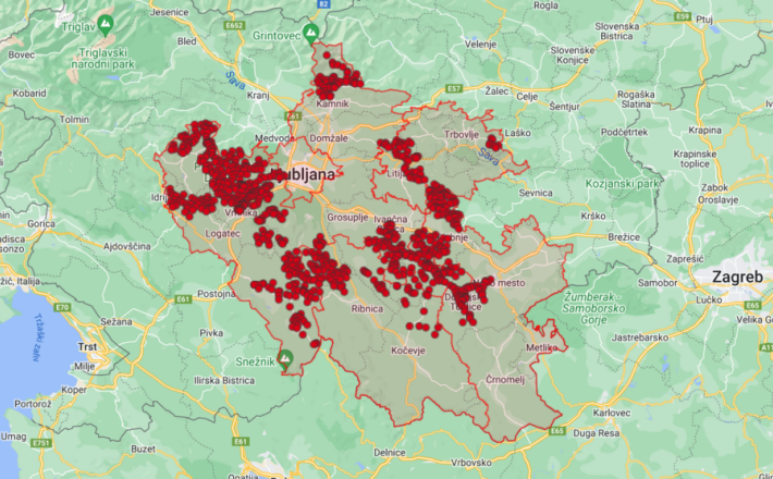 Izpadi električne energije včeraj zvečer