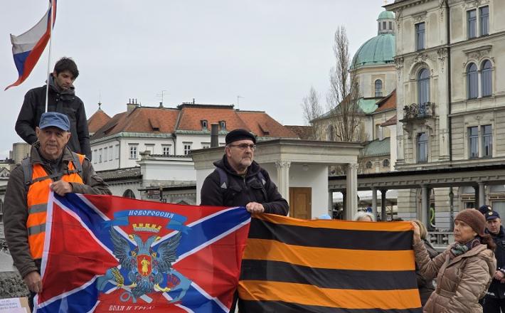 Udeleženci shoda Slovenija proti rusofobiji februarja letos  Vir: Insajder