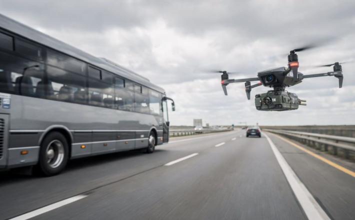 Napad ukrajinskega drona na avtobus z otroci. Znova. Vir: X, AI Napad ukrajinskega drona na avtobus z otroci. Znova. Vir: X, AI