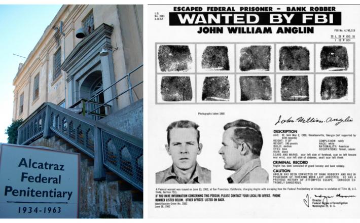 Zloglasni zapor Alcatraz in razpisana tiralica FBI za prijetje Johna Anglina