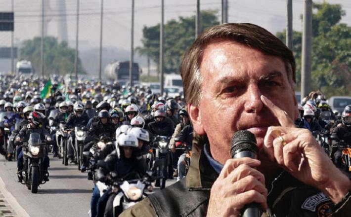 Bolsonaro na motorističnem shodu  Vir: Twitter, FB