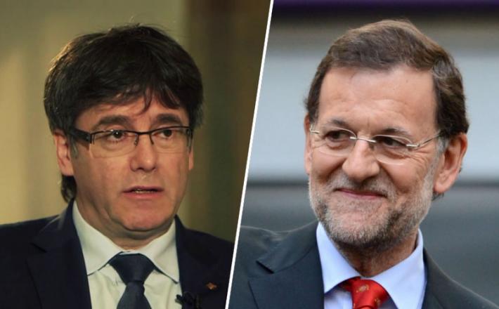 Carles Puigdemont in Mariano Rajoy