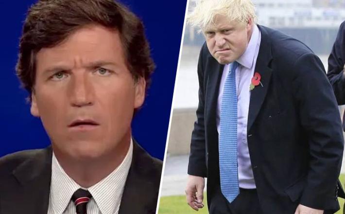 Tucker Carlson in Boris Johnson Vir: X