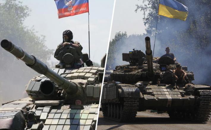 Donetska in ukrajinska vojska/tanki
