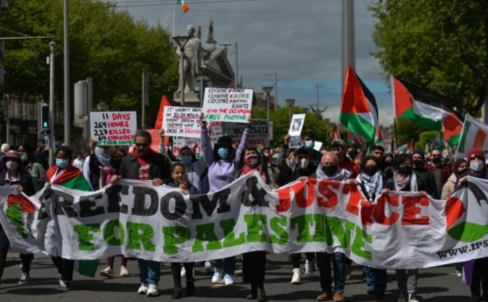 Podpora Palestincem v Dublinu na Irskem  Vir: Twitter