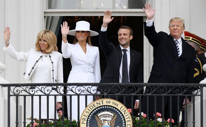 Emmanuel Macron in Donald Trump